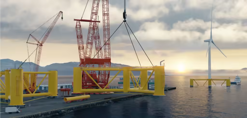 <p&gt  <img src="Ocergy-picture-1-e1688128071703.png" alt="Illustration of Ocergy floating wind platform concept.">  Ocergy's concept for floating wind foundations has a modular design, enabling quayside assembly.</p