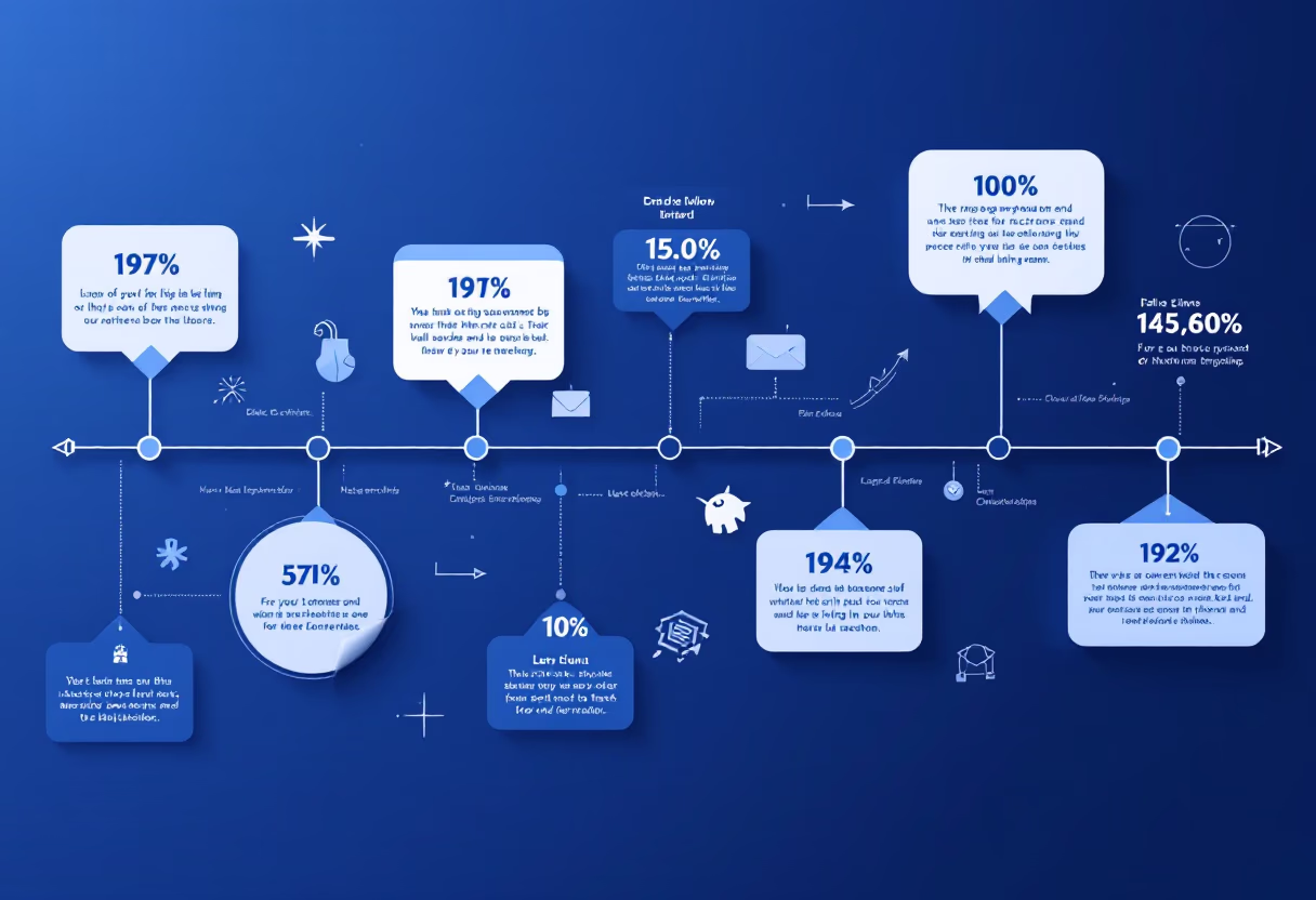 image of company milestones in a timeline format (for a edtech)