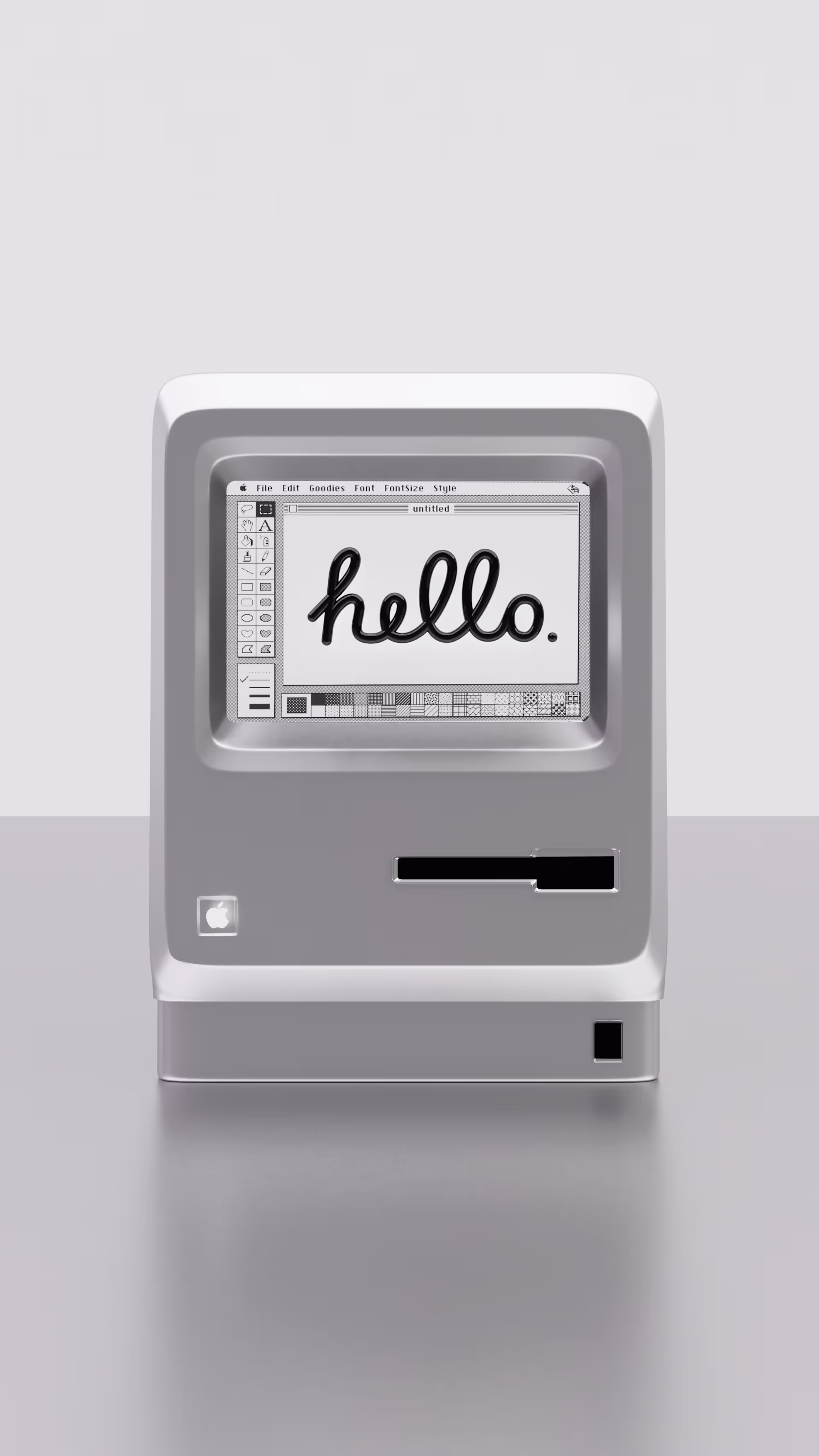 Macintosh on white background