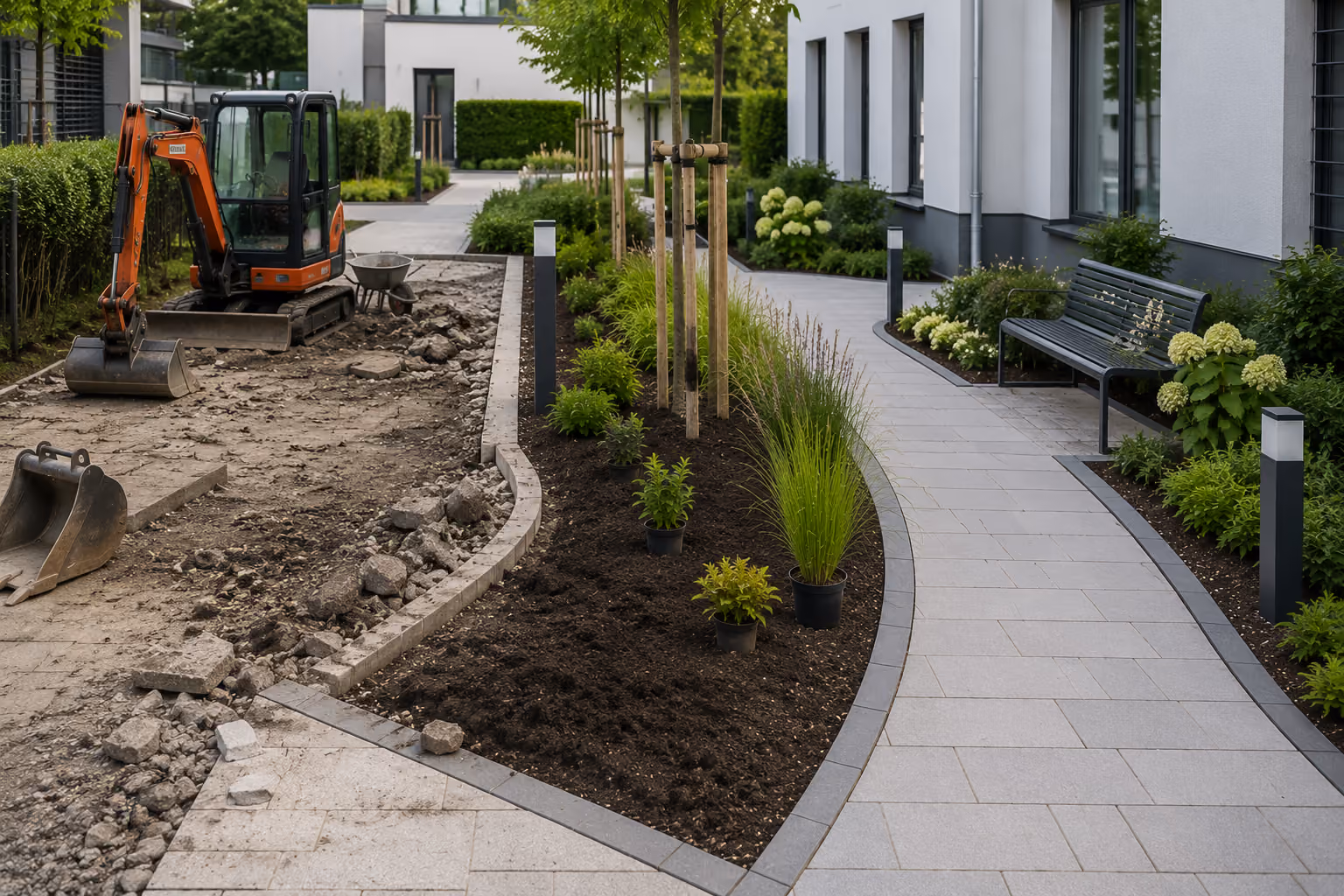 Landschaftsrenovierung im Gewerbepark