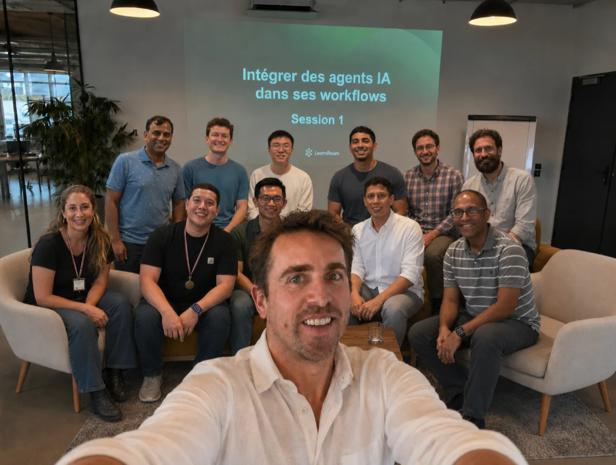 Le formateur et les participants de la session Intégrer des agents IA dans ses workflows