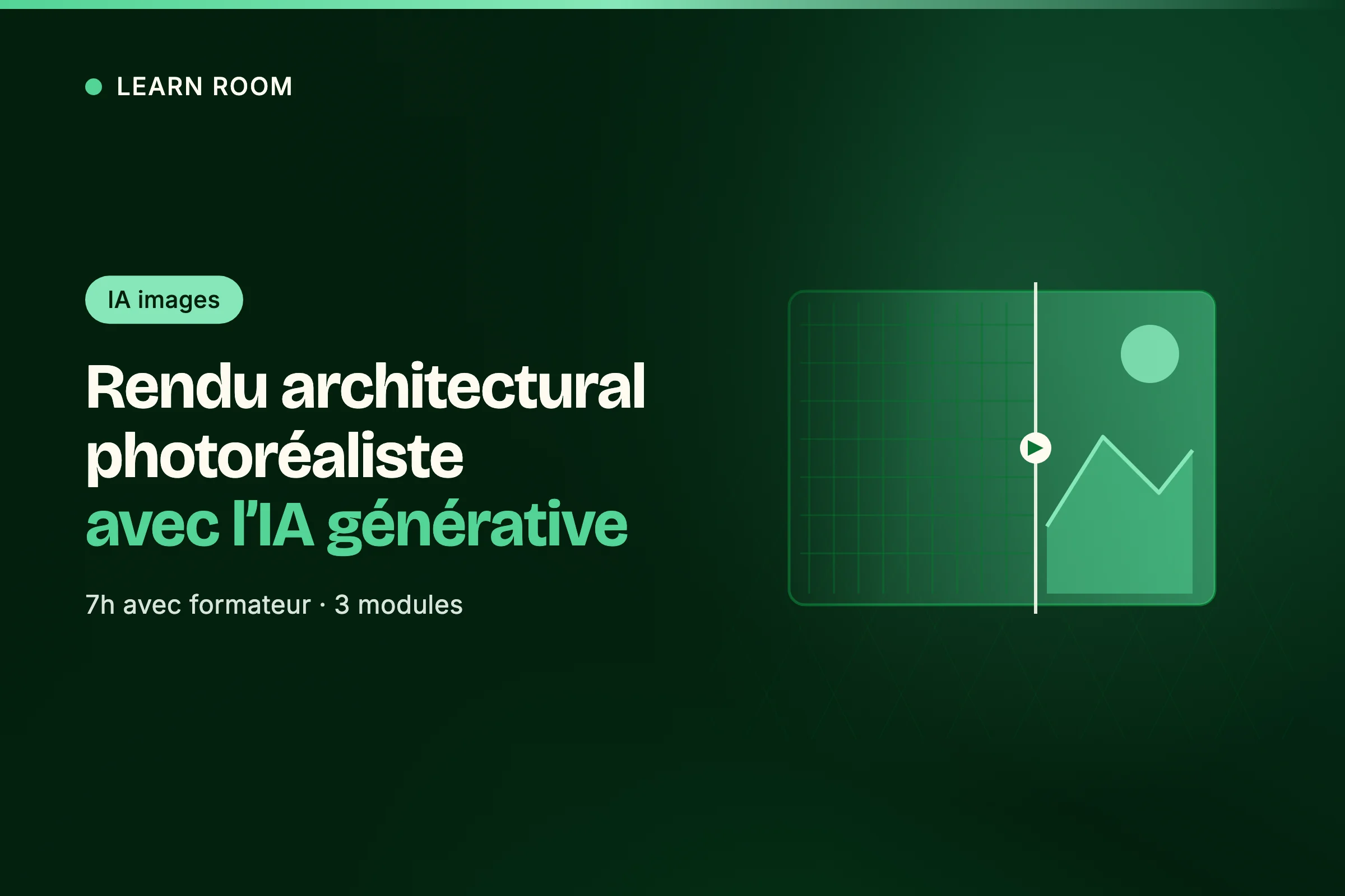 Vignette de la formation Learn Room sur le rendu architectural photoréaliste avec l'IA générative