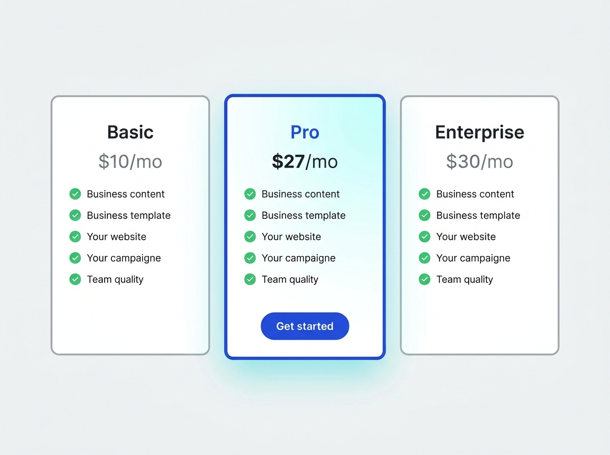 Service option cards preview