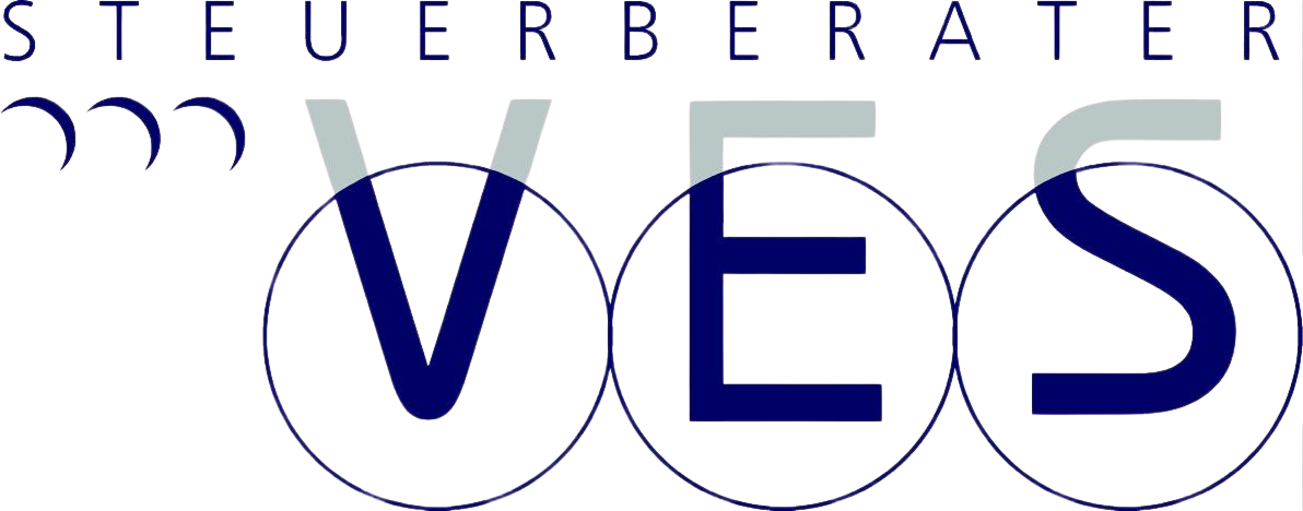 Logo mit dem Wort Steuerberater über den Buchstaben V, E und S, wobei die Buchstaben V, E und S jeweils von einem Kreis umschlossen sind.