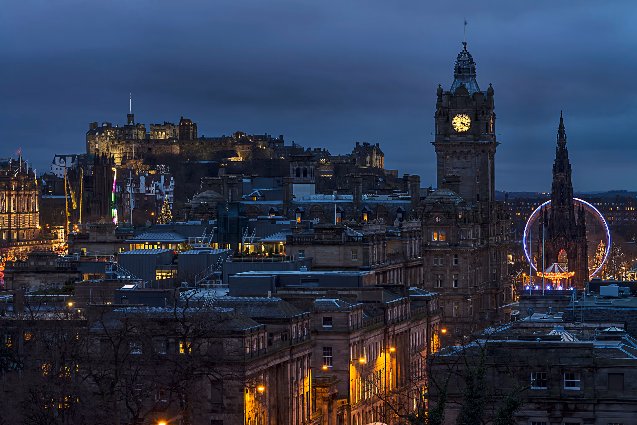 Edinburgh Old Town rooftops at dusk