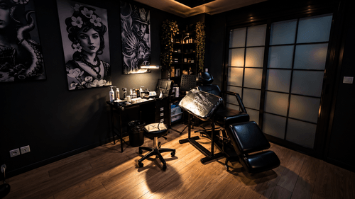 Studio de tatouage Baptiste Tareal — espace de travail