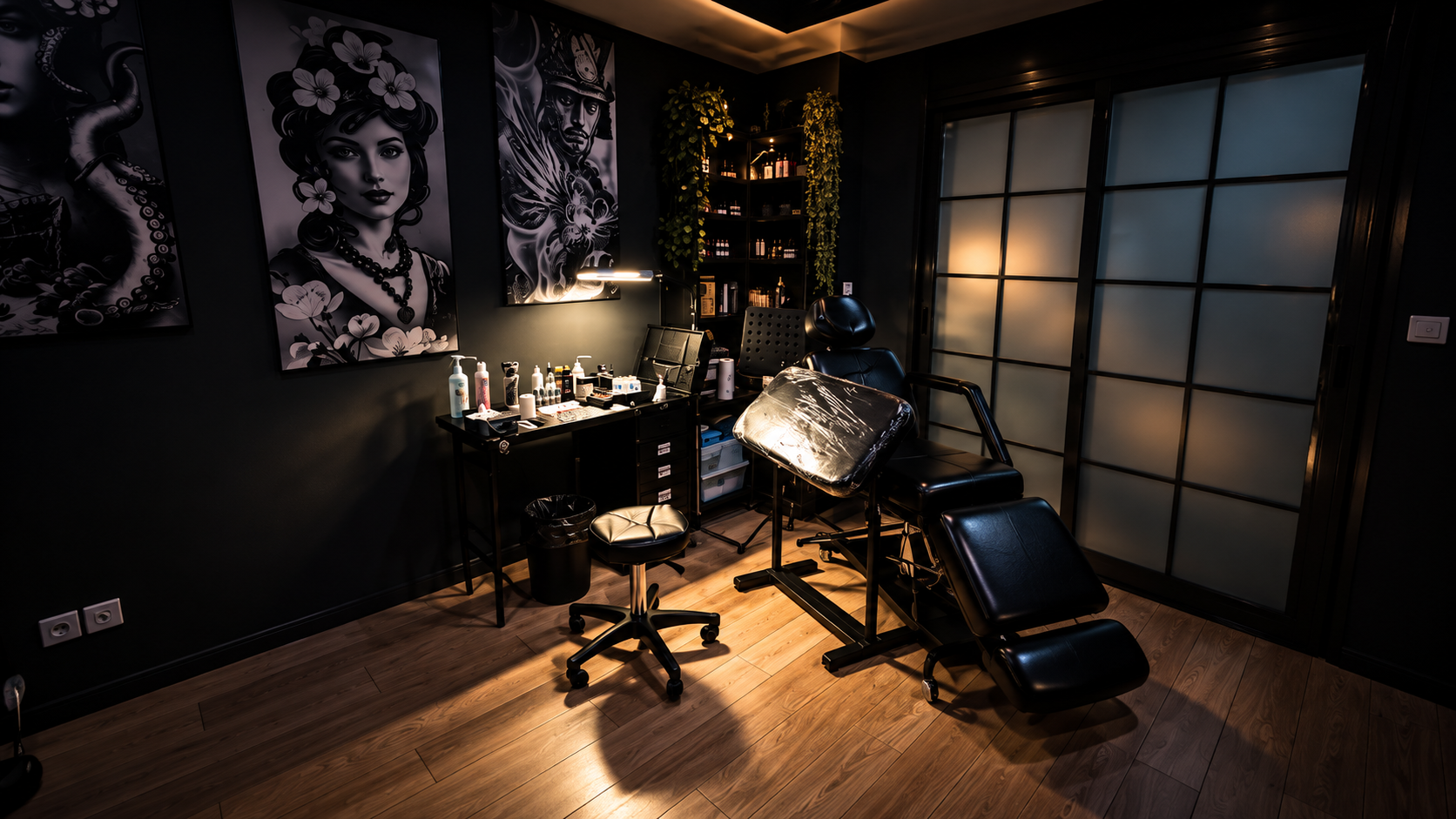 Studio de tatouage Baptiste Tareal — espace de travail