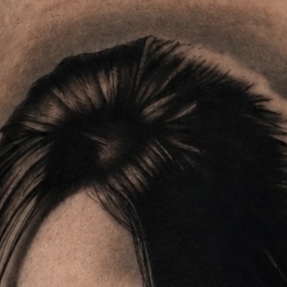 Tatouage de geisha — détail de la chevelure