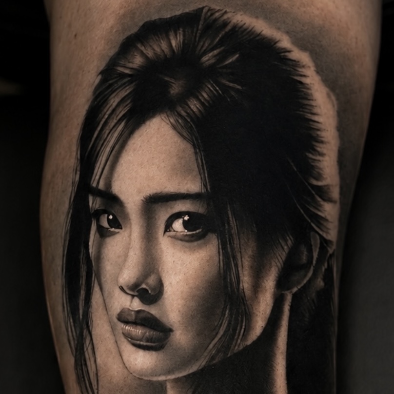 Tatouage de geisha — détail du visage