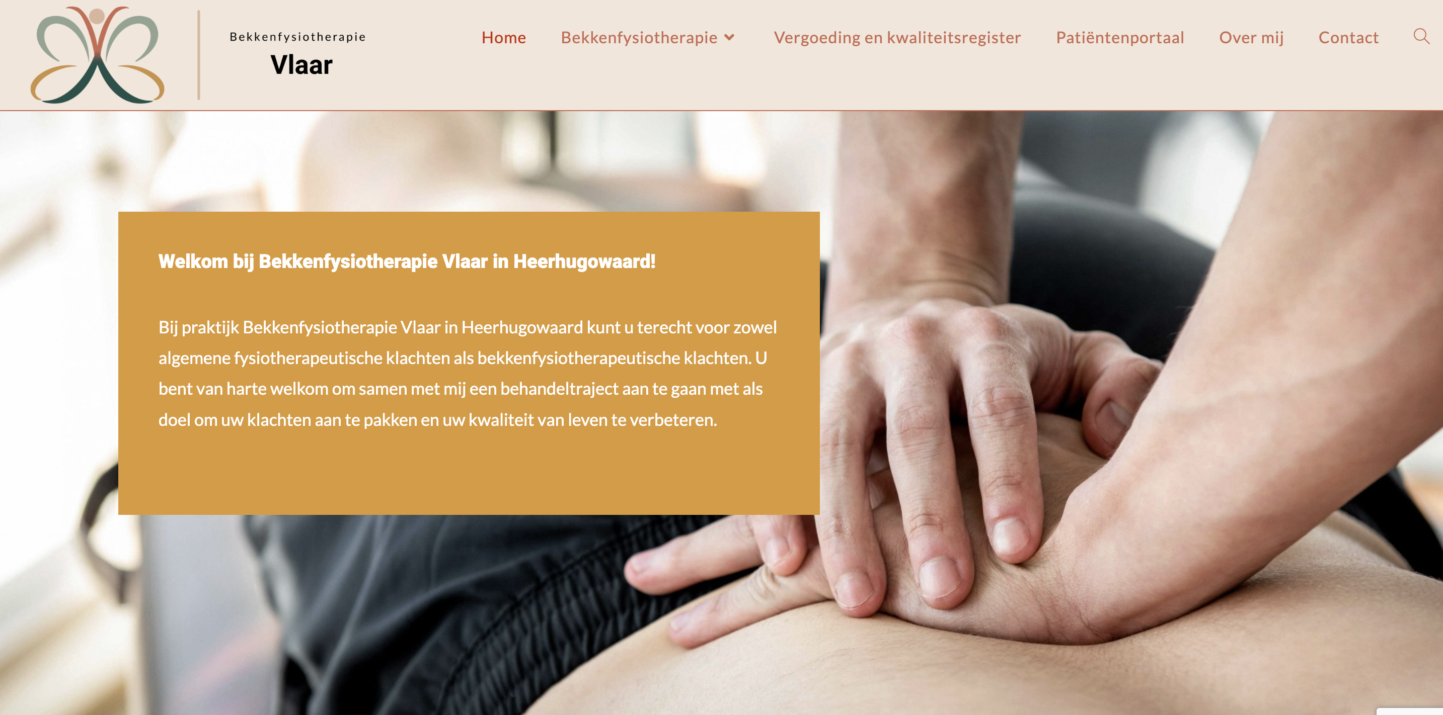 Website ontwerp Bekkenfysiotherapie Vlaar, gebouwd door Studio Switsj