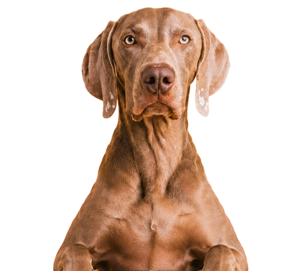 A dog standing up