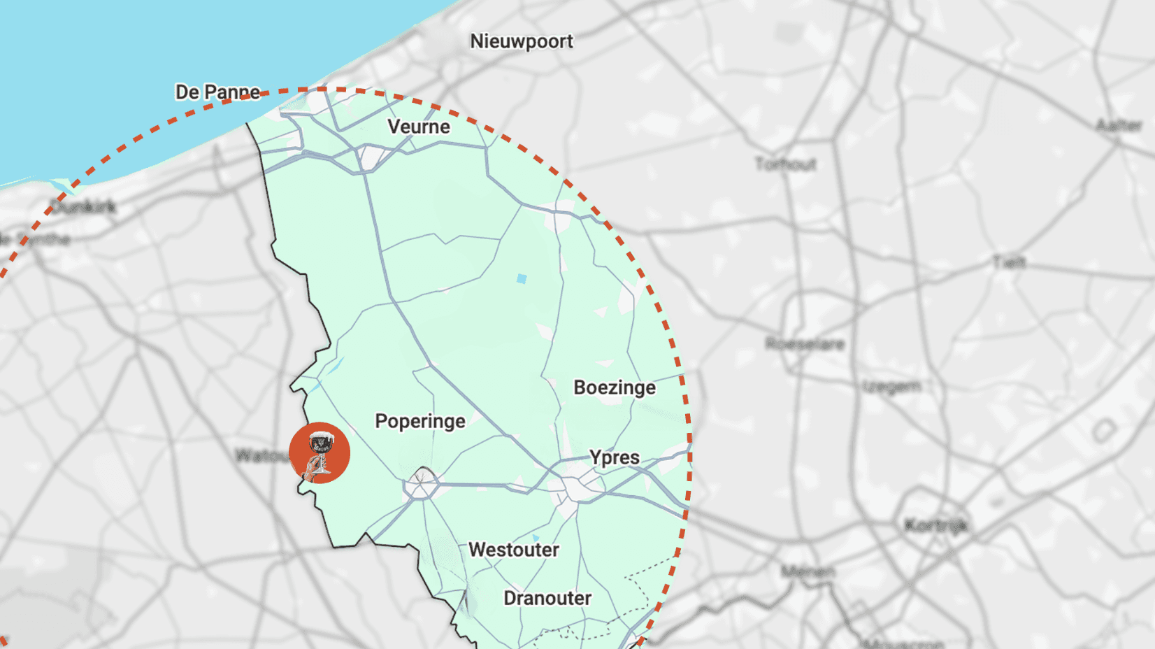 Map rond St. Bernardus