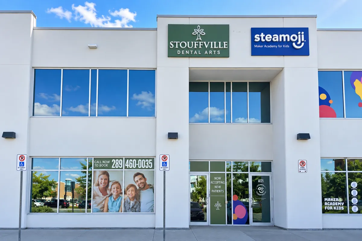 Exterior signage of of Stouffville Dental Arts in Whitchurch-Stouffville, ON