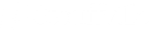 Stouffville logo with stylized leaf symbol in white on transparent background.