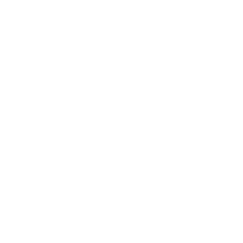 White line art icon of headphones with sound waves and sparkles on a black background.