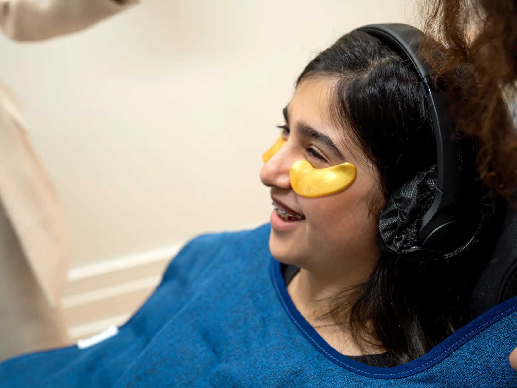 Patient with eye patches