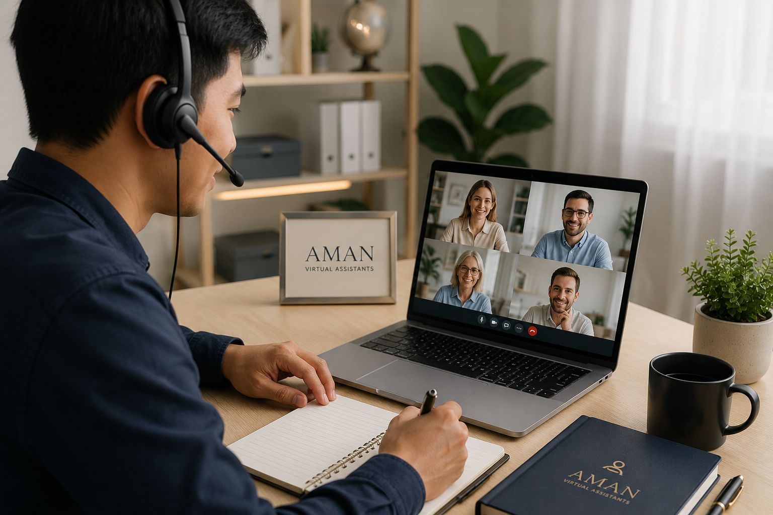 image of an individual providing support assistance for a productivity tools business