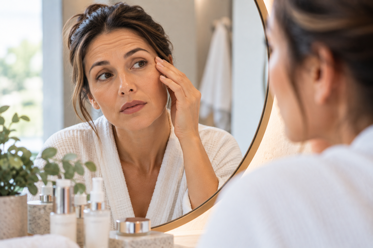 Woman receiving a non-surgical wrinkle treatment consultation in Reston, Virginia