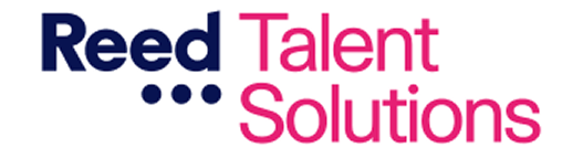 Reed Talent Solutions logo with Reed in blue and Talent Solutions in pink text.