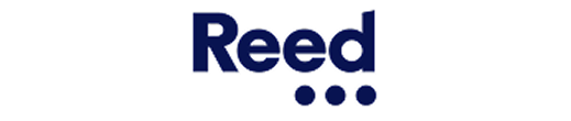 The word Reed in dark blue with three smaller dark blue dots below the last letter.