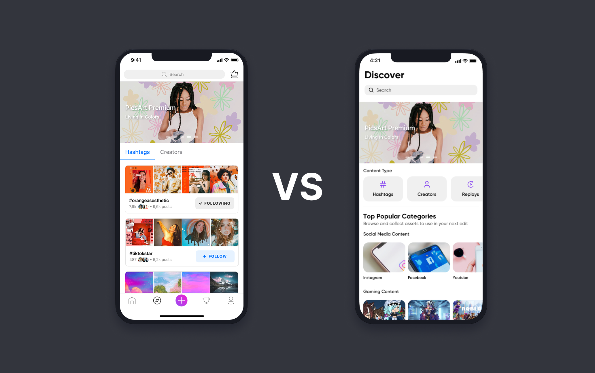 Picsart redesigned Discover screen