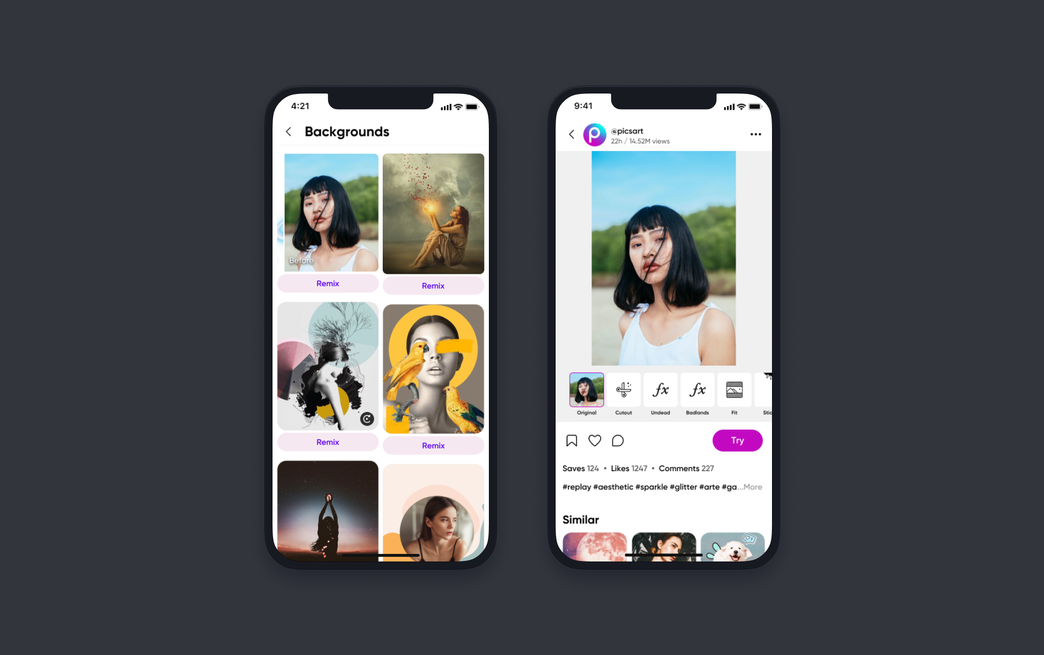 Picsart taxonomy — content categories and type differentiation