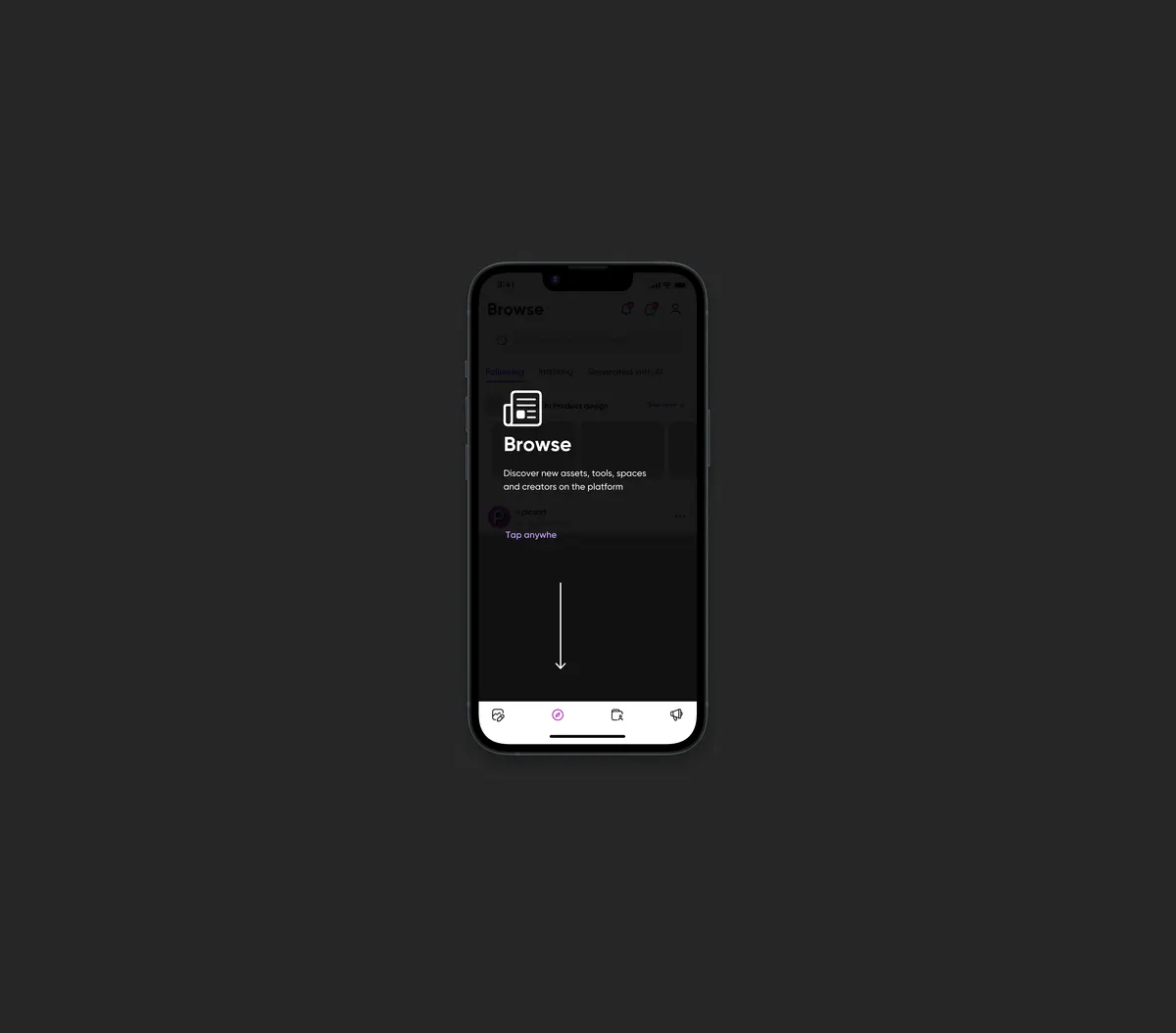 Picsart Browse feed on a phone