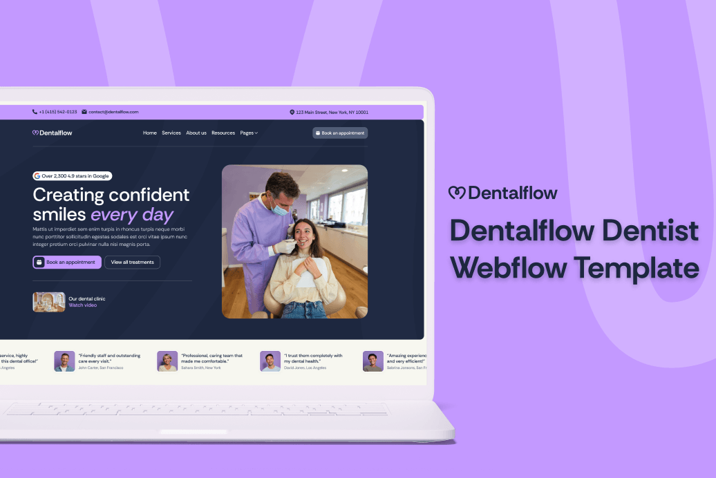 Dentalflow - Dentist Webflow Template | BRIX Templates thumbnail
