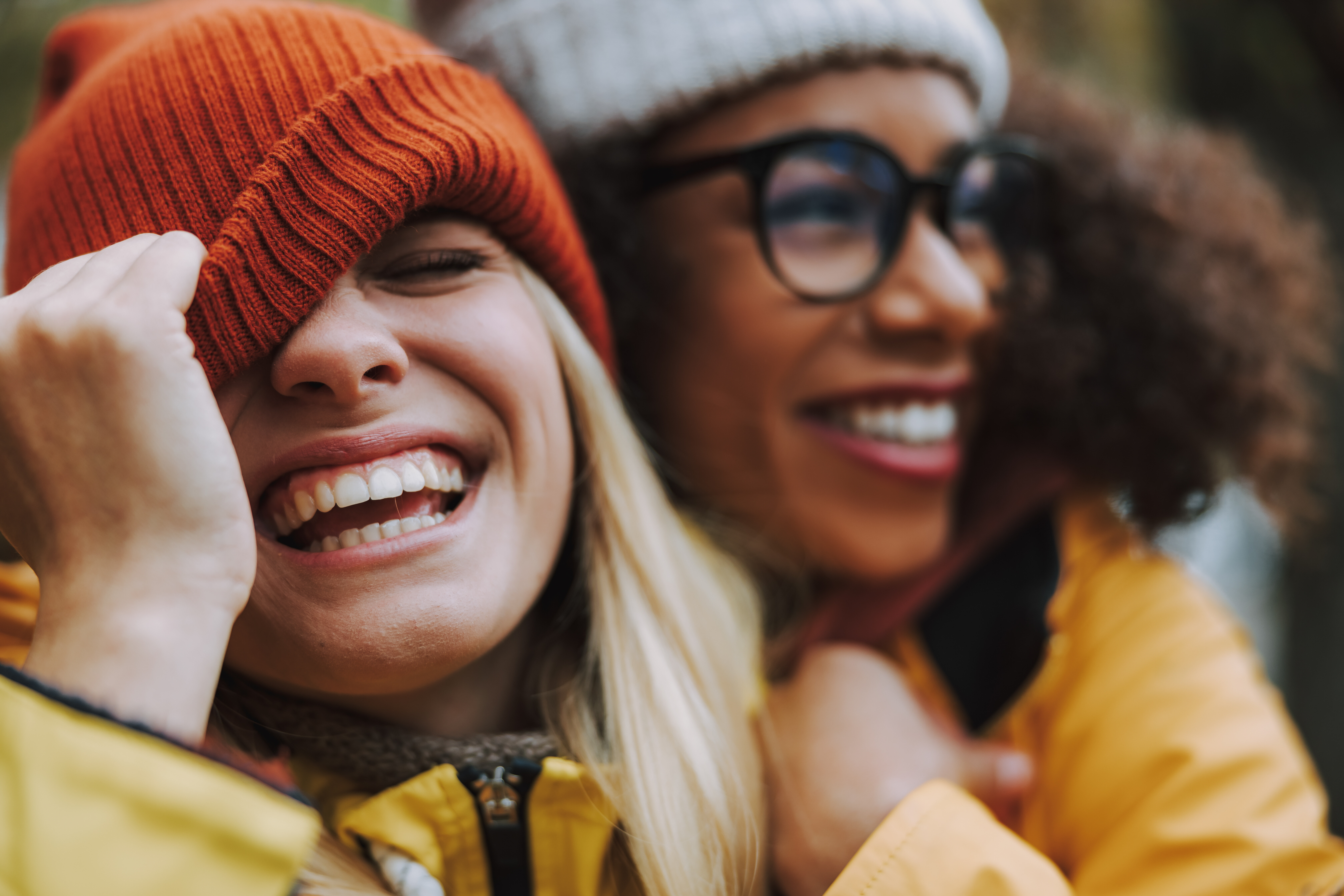 people hugging stock image