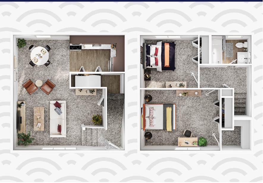 2x1 duplex floor plan image