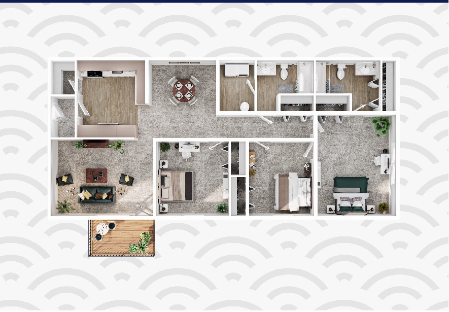 3x2 condo floor plan image