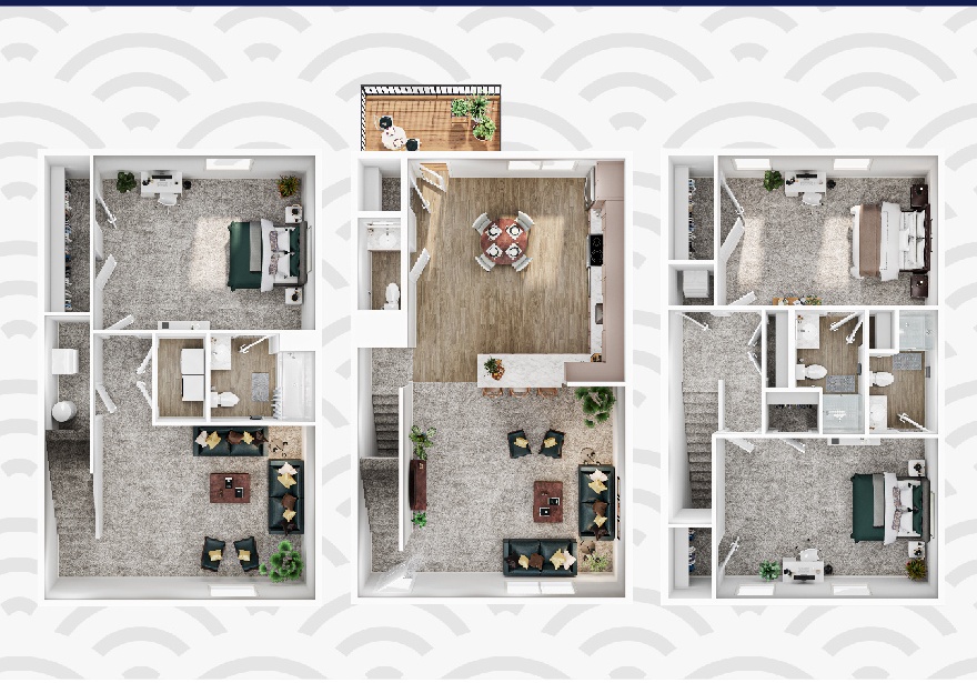 3x3.5 townhome floor plan image