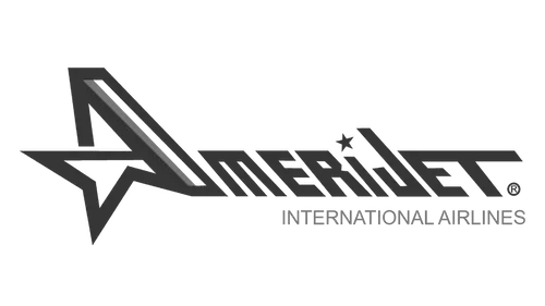 Amerijet International Airlines logo in grayscale.