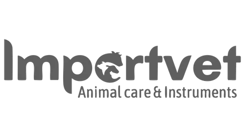 Logo de Importvet en escala de grises.
