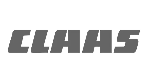 Claas logo in grayscale.