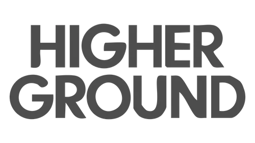 Higher Ground logo in grayscale.