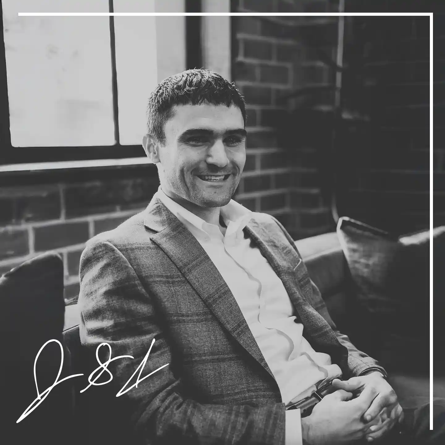 portrait of Joe Schmitz with his signature