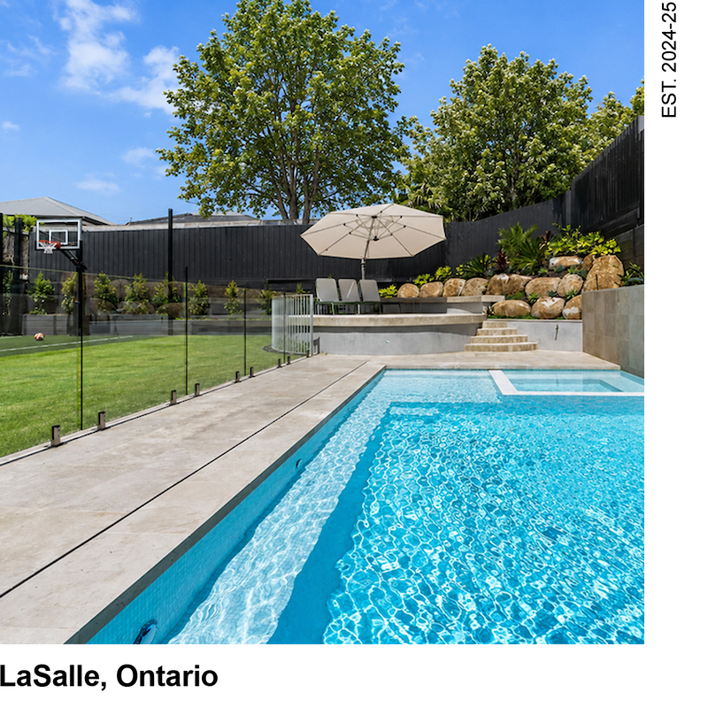 LaSalle pool building and hardscaping