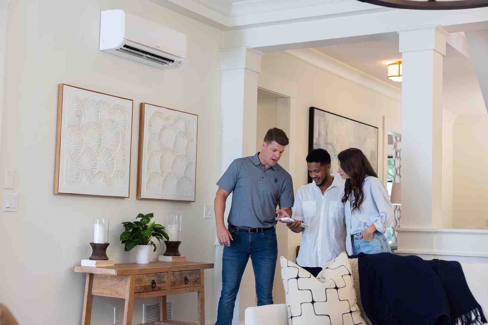 homeowner reviewing ac tune-up quotes from different providers - AC tune-up near me