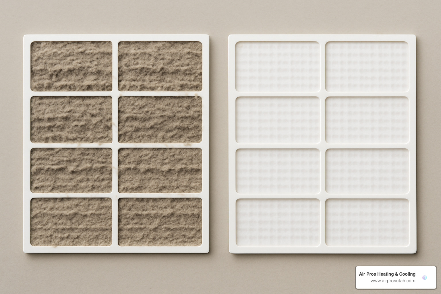 comparison of dirty and clean air conditioner filter - air conditioner cleaning service
