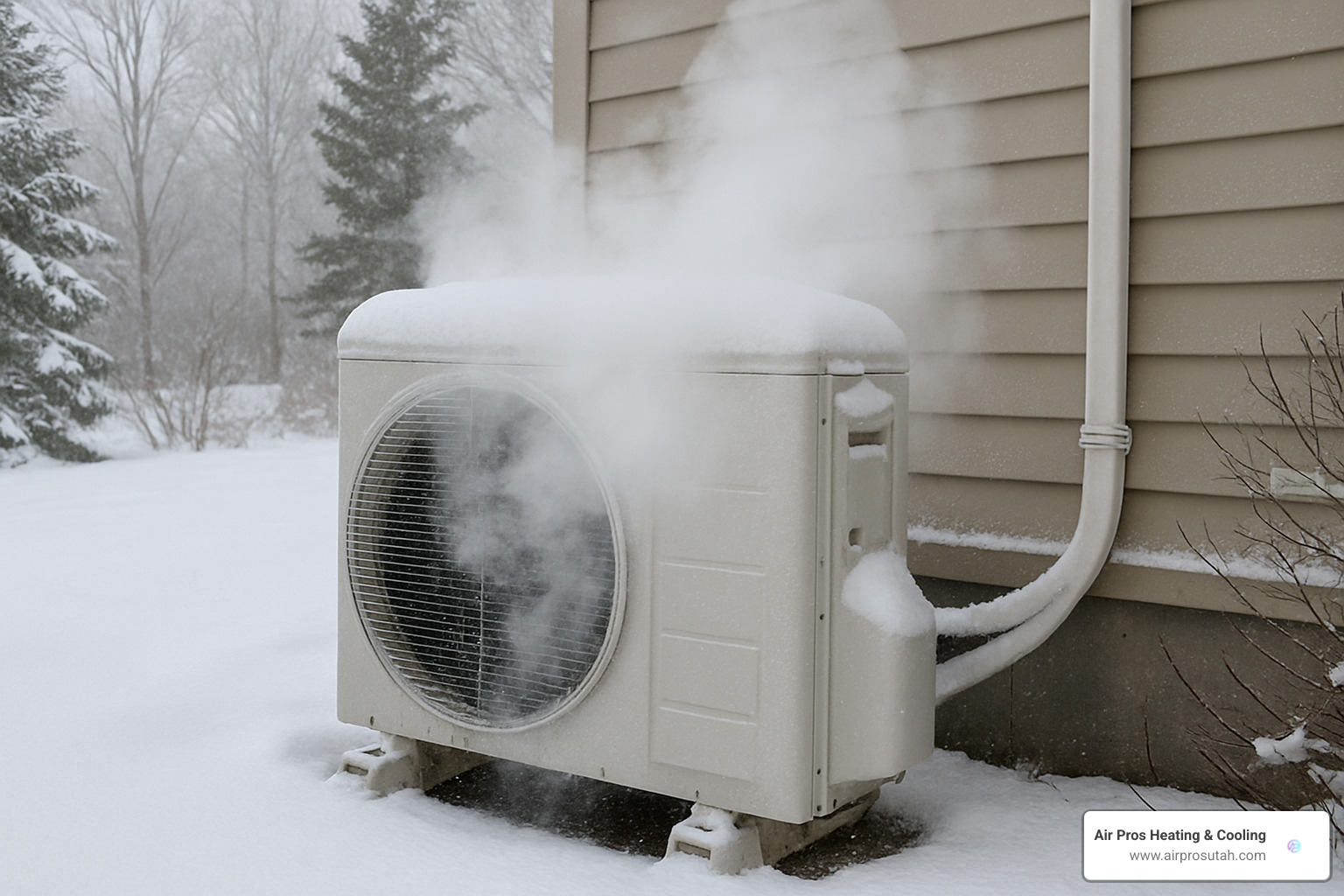 cold climate ductless heat pump operating in winter - ductless heat pump