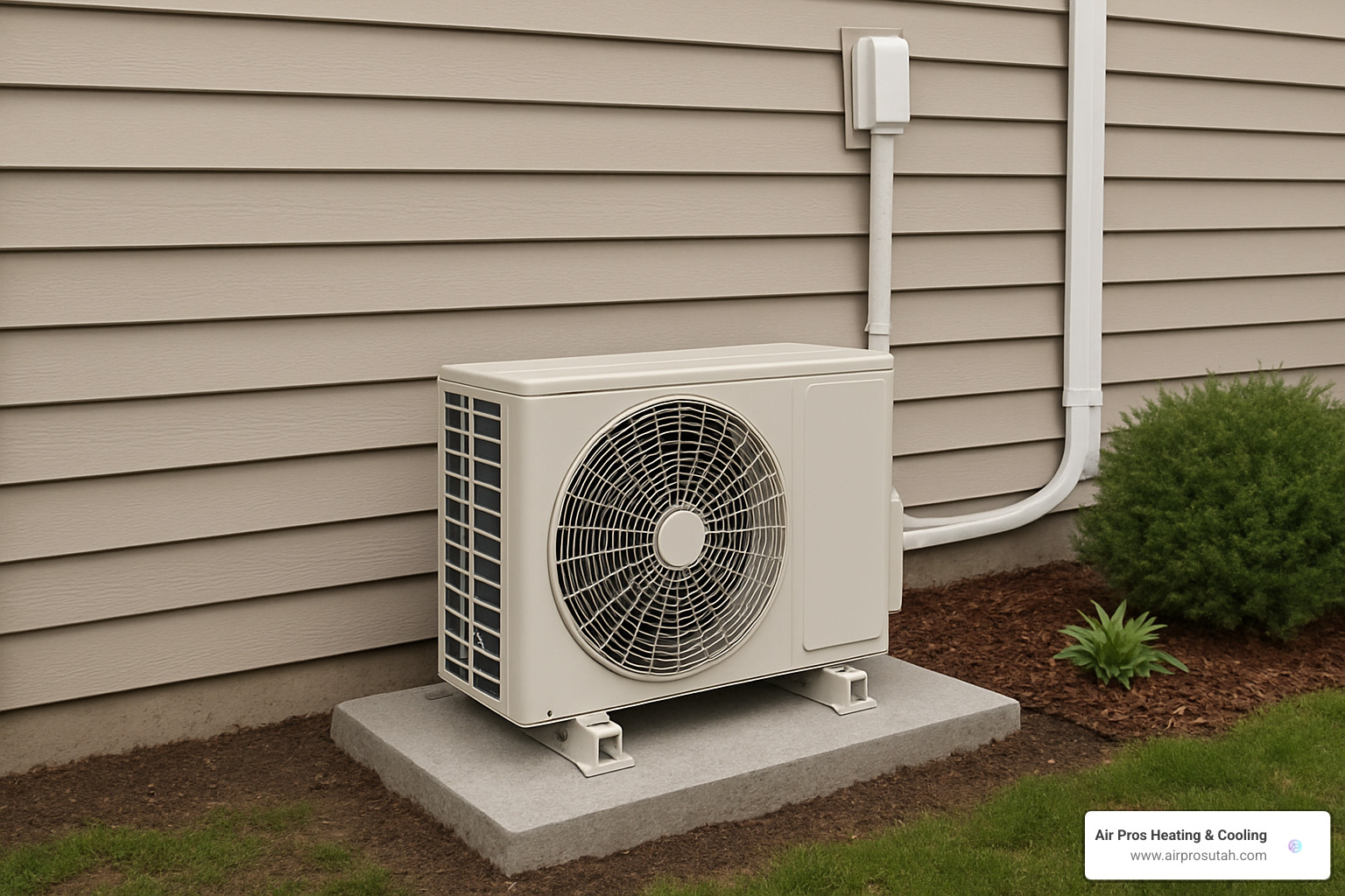 ductless heat pump outdoor unit installed next to home - ductless heat pump