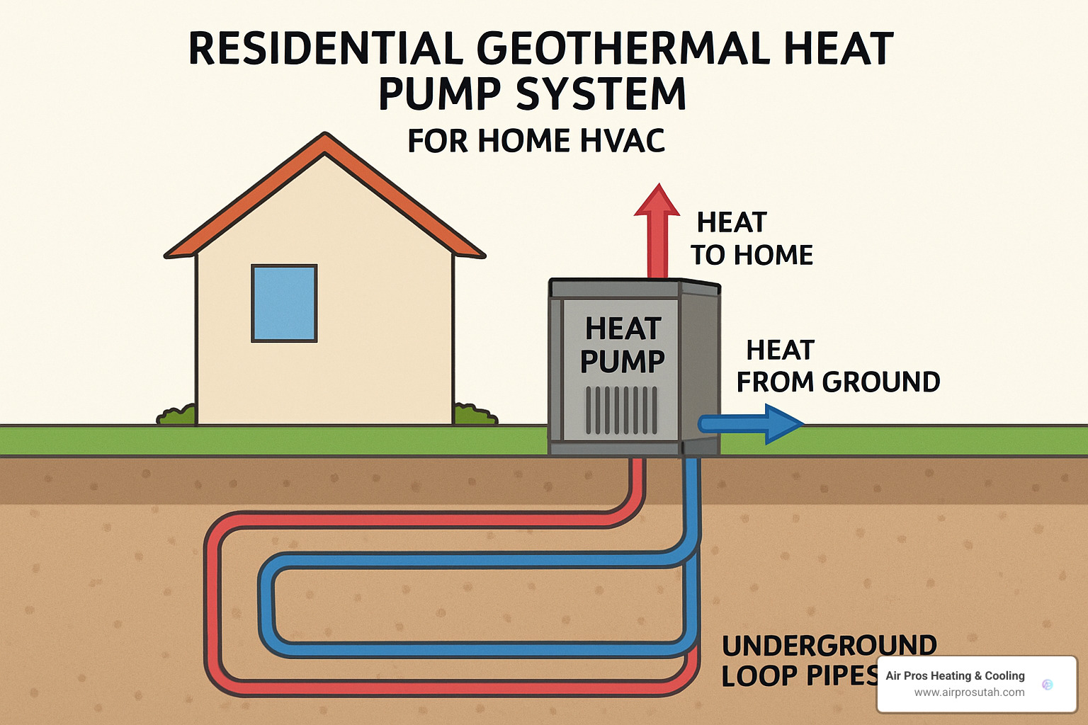 Diagram of geothermal heat pump system - Energy-saving HVAC solutions