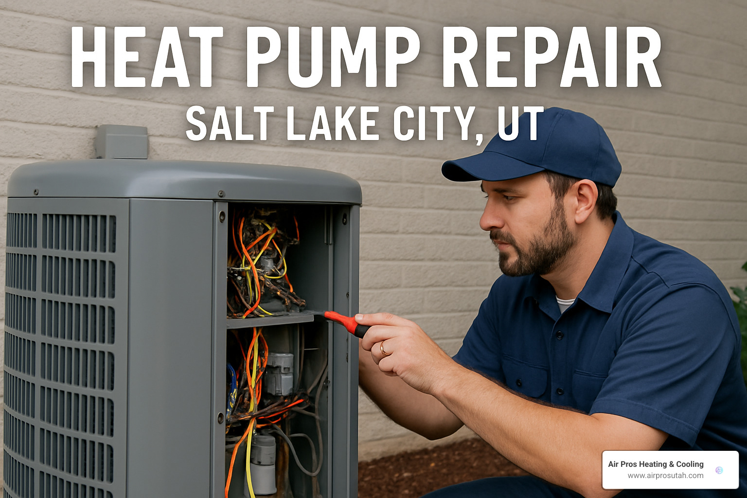 Technician changing heat pump filter - heat pump repair salt lake city ut