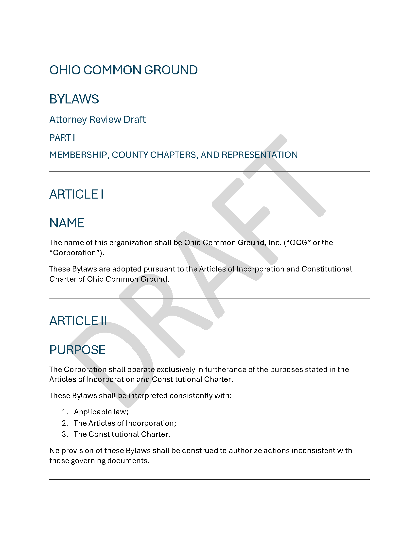 Founding Document Cover Page