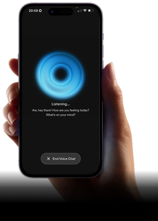 Hand holding phone on Rez AI - Zults app screen