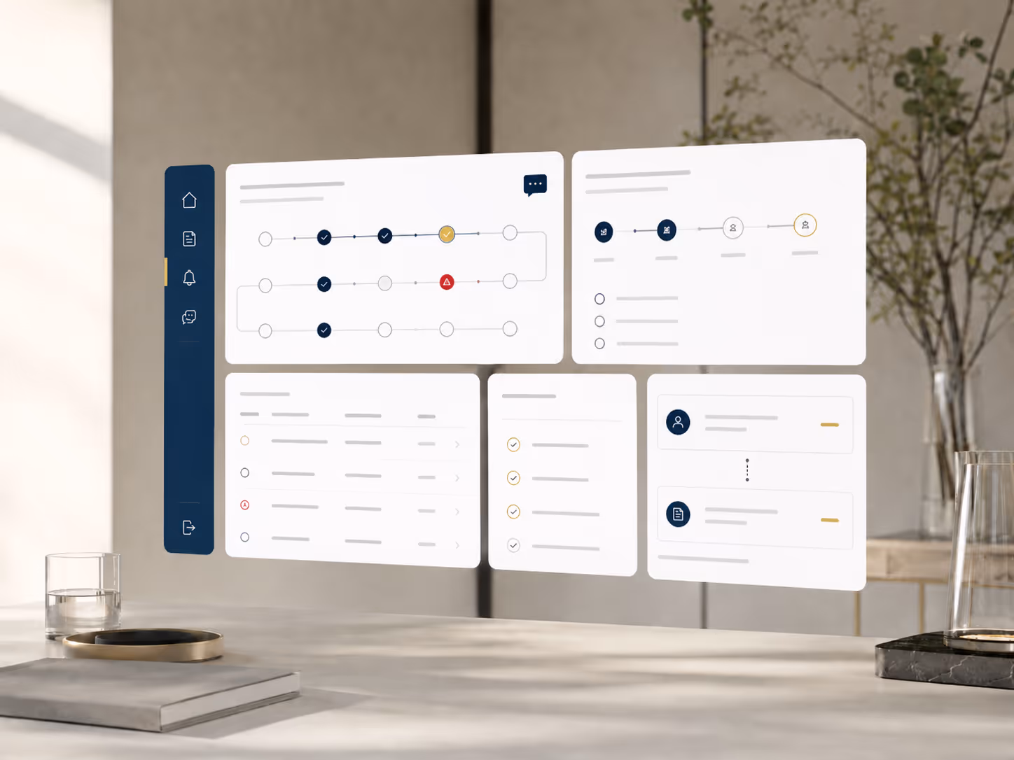 Governance view for exceptions, escalations, approvals and material decisions