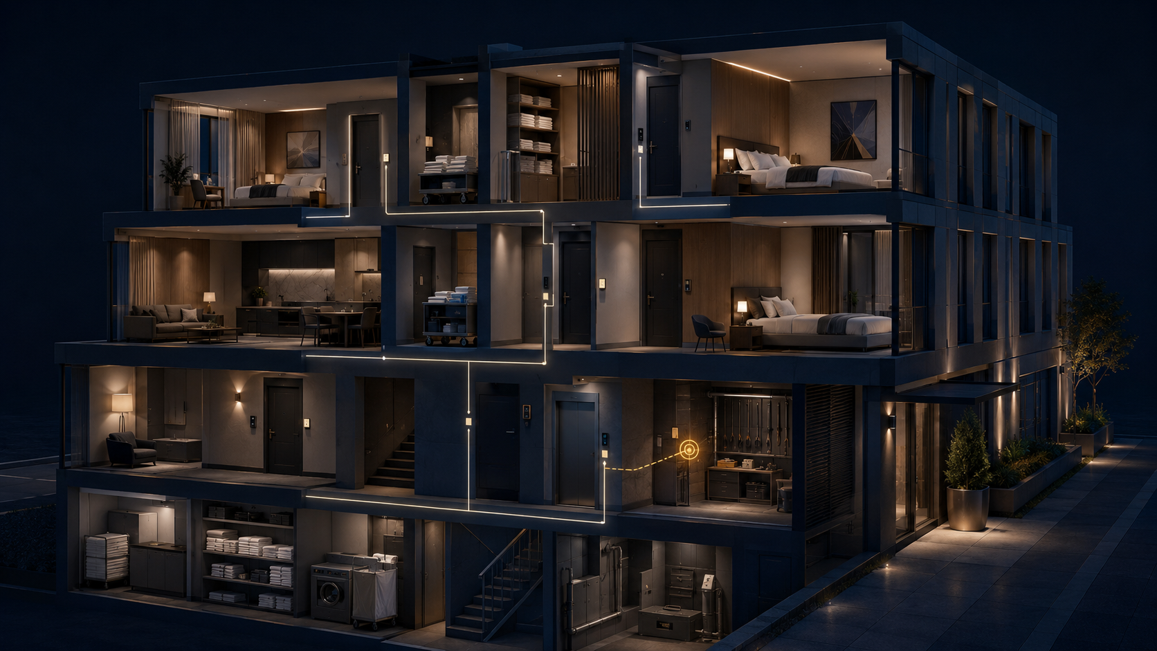 Operative Steuerung von Gästedaten, Housekeeping, Zutritt, Servicefällen und Nachweisen in einem Business- und Serviced-Apartment-Betrieb