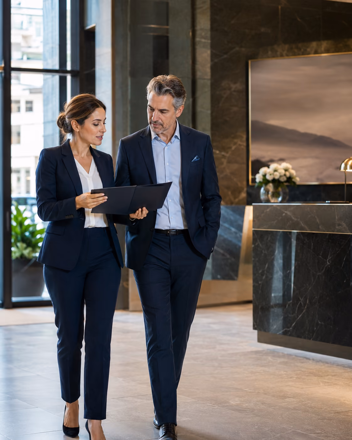 A property manager and client representative discuss a separately administered client or owner mandate.