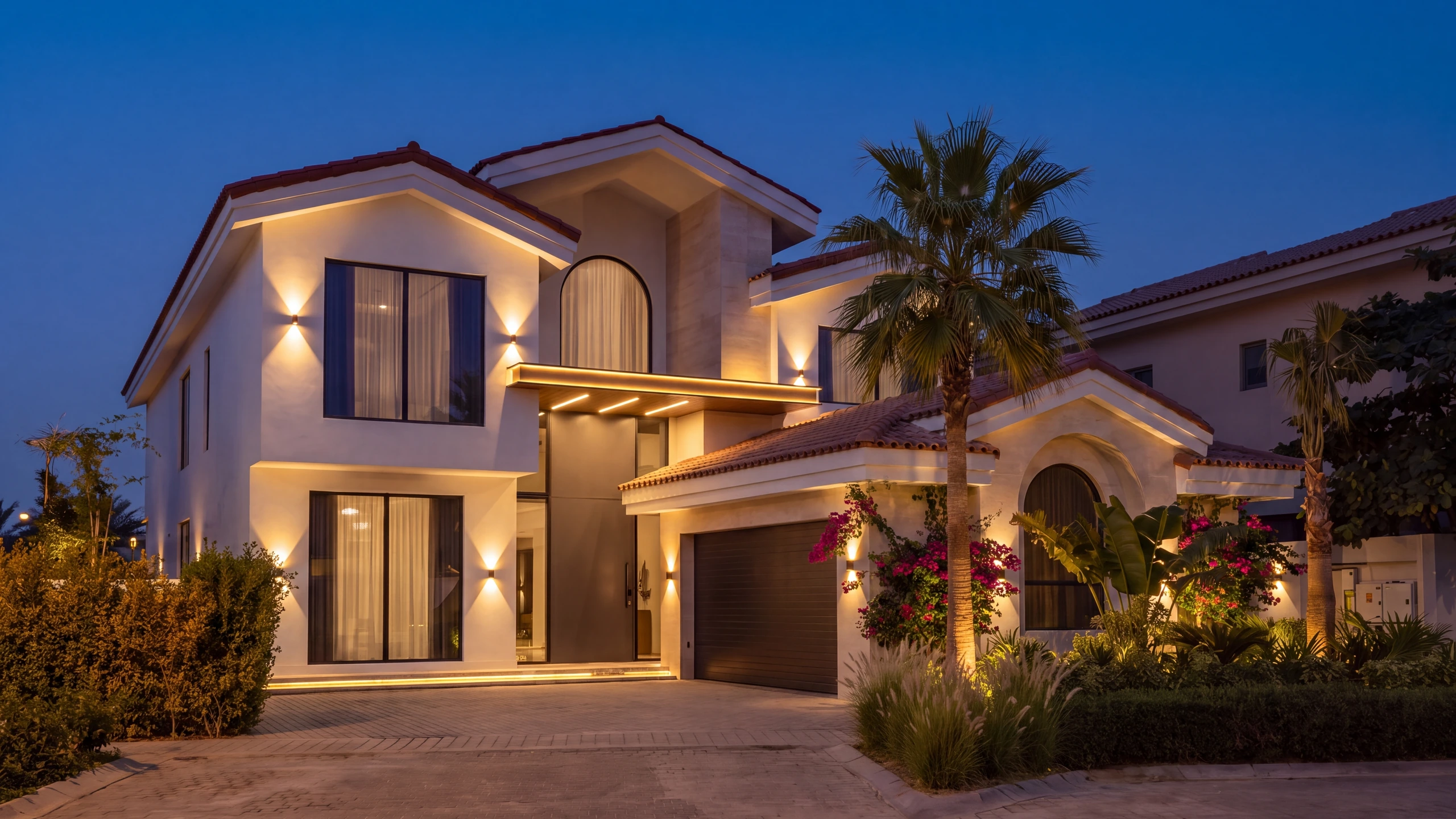 A DMDC Estates house at dusk